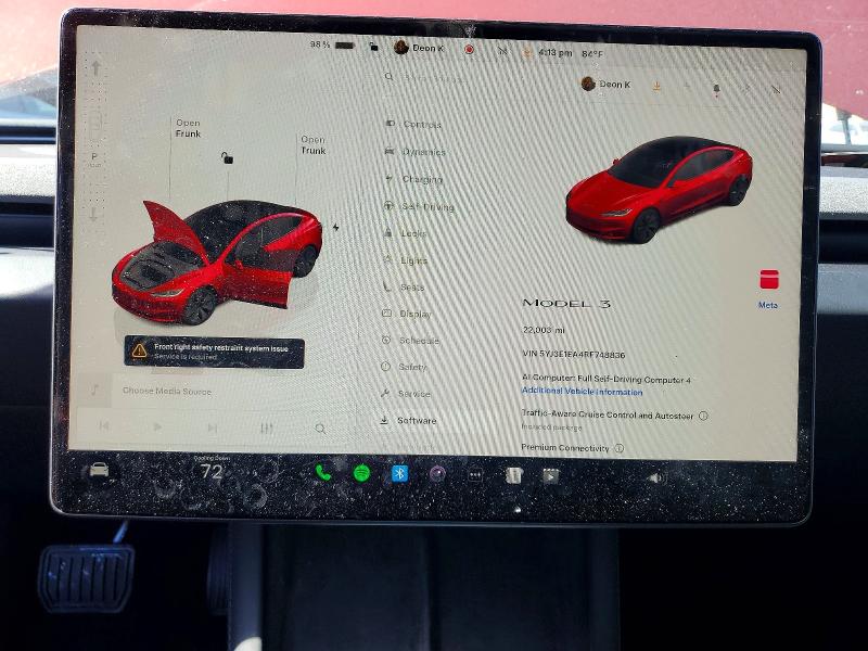 Aukcja sprzedaży 2024 Tesla Model 3, vin: 5YJ3E1EA4RF748836, numer aukcji: 60090496