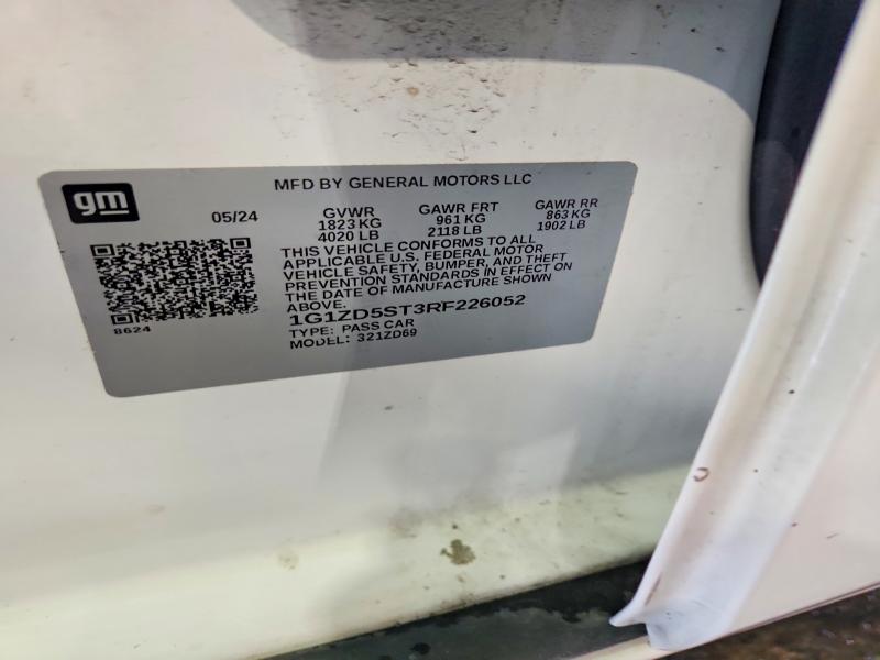 63398836 :رقم المزاد ، 1G1ZD5ST3RF226052 vin ، 2024 Chevrolet Malibu مزاد بيع