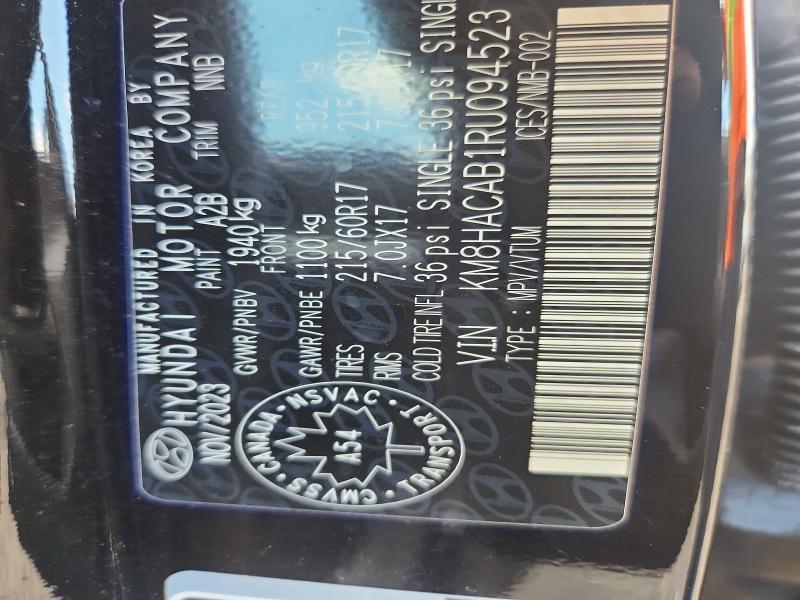 Aukcja sprzedaży 2024 Hyundai Kona, vin: KM8HACAB1RU094523, numer aukcji: 60111146