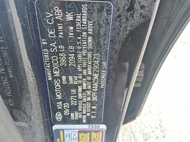 2021 Kia Forte მანქანა იყიდება აუქციონზე, vin: 3KPF44AC5ME290473, აუქციონის ნომერი: 59896736