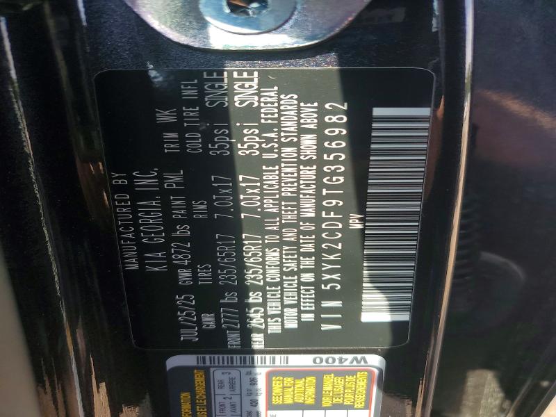 2026 Kia Sportage მანქანა იყიდება აუქციონზე, vin: 5XYK2CDF9TG356982, აუქციონის ნომერი: 60006426
