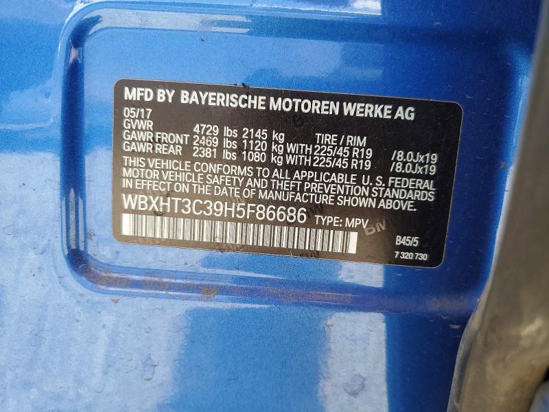 61705586 :رقم المزاد ، WBXHT3C39H5F86686 vin ، 2017 Bmw X1 مزاد بيع