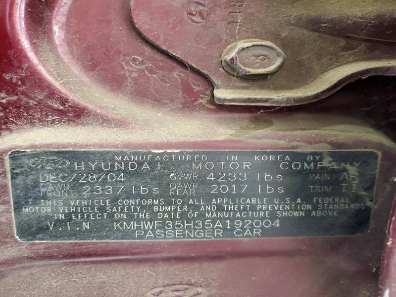 Продажа на аукционе авто 2005 Hyundai Sonata, vin: KMHWF35H35A192004, номер лота: 60300236