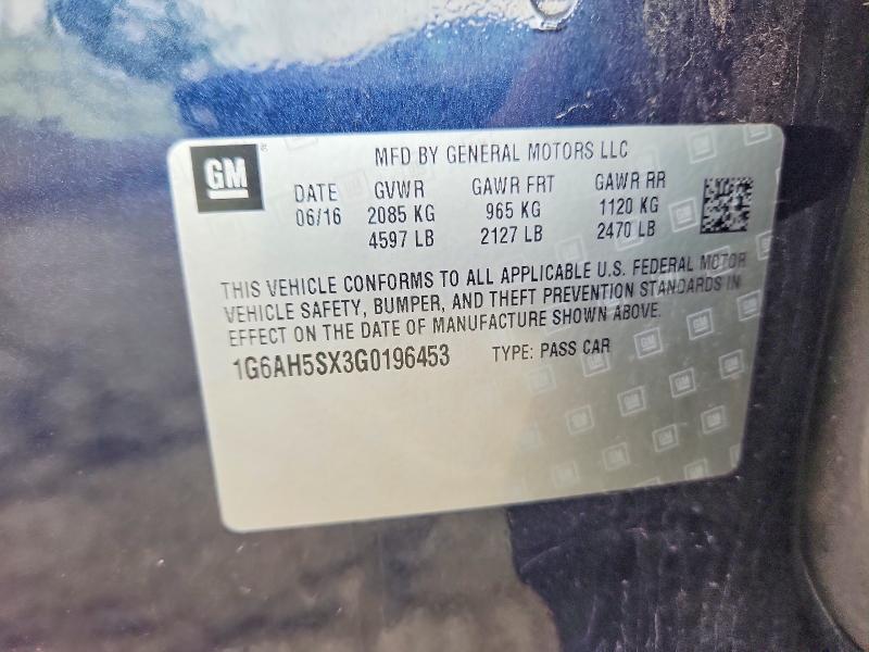Aukcja sprzedaży 2016 Cadillac Ats, vin: 1G6AH5SX3G0196453, numer aukcji: 60279546