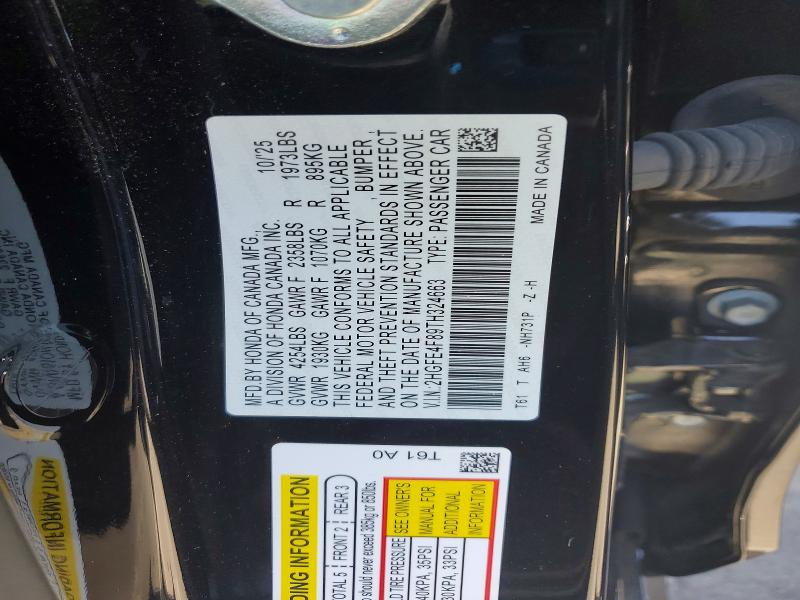 Продажа на аукционе авто 2026 Honda Civic, vin: 2HGFE4F89TH324663, номер лота: 60999016