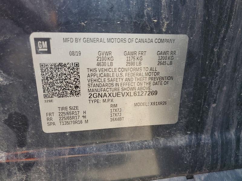 Продаж на аукціоні авто 2020 Chevrolet Equinox, vin: 2GNAXUEVXL6127269, номер лоту: 61035216