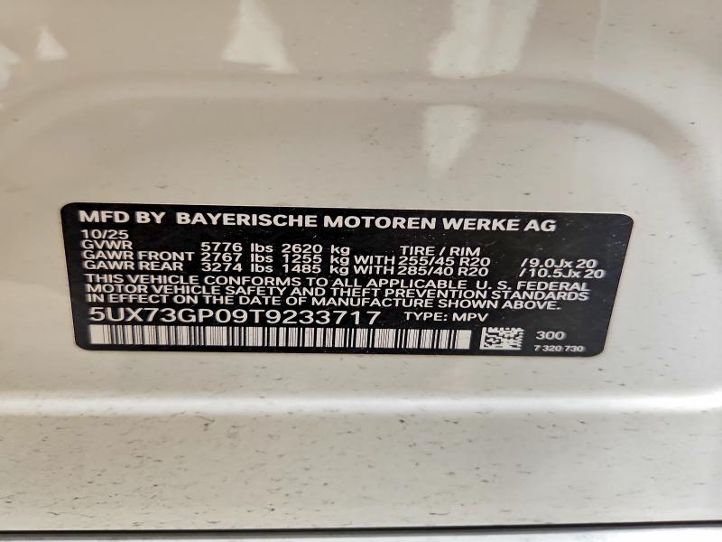 Aukcja sprzedaży 2026 Bmw X3, vin: 5UX73GP09T9233717, numer aukcji: 61171856