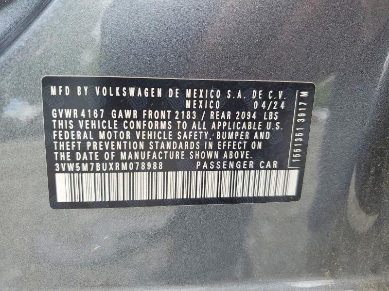 Aukcja sprzedaży 2024 Volkswagen Jetta, vin: 3VW5M7BUXRM078988, numer aukcji: 60062176