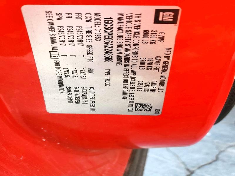 2010 Chevrolet Silverado მანქანა იყიდება აუქციონზე, vin: 1GCSCPE06AZ248588, აუქციონის ნომერი: 61049446
