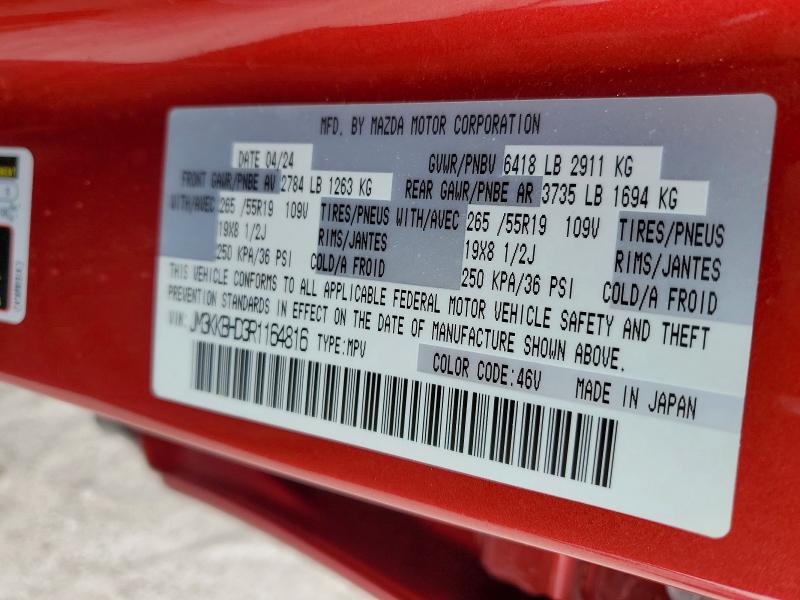 Aukcja sprzedaży 2024 Mazda Cx-90, vin: JM3KKBHD3R1164816, numer aukcji: 61883986