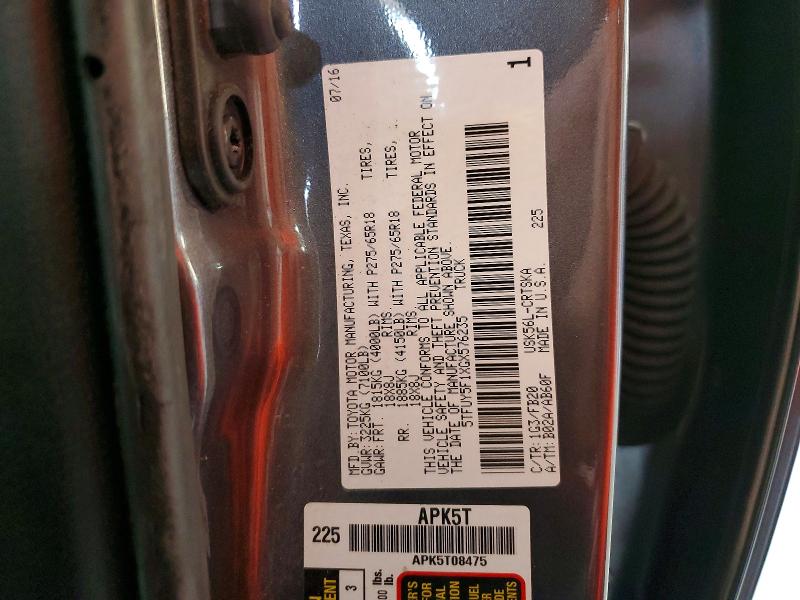 Auction sale of the 2016 Toyota Tundra, vin: 5TFUY5F1XGX576235, lot number: 61766356