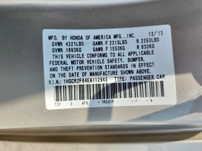 Продажа на аукционе авто 2014 Honda Accord, vin: 1HGCR2F84EA112945, номер лота: 61857226