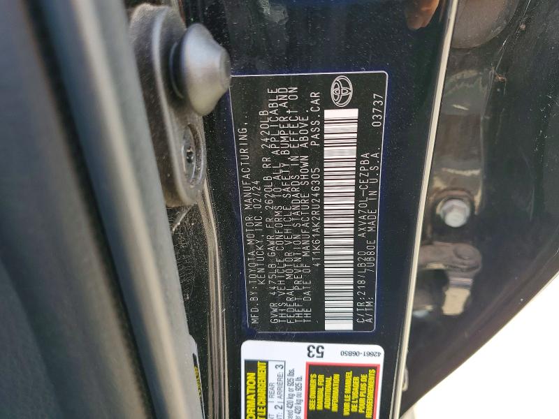 2024 Toyota Camry მანქანა იყიდება აუქციონზე, vin: 4T1K61AK2RU246305, აუქციონის ნომერი: 57505876