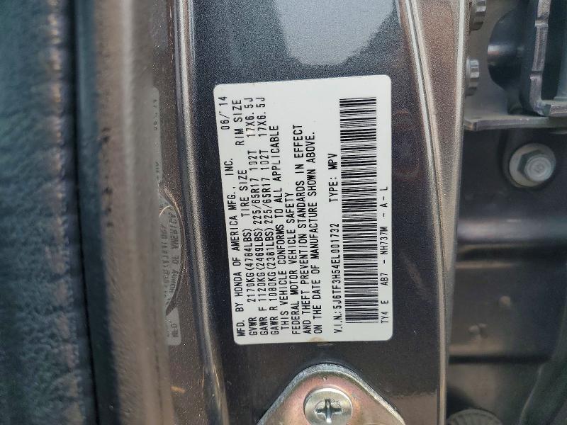 62801456 :رقم المزاد ، 5J6TF3H54EL001732 vin ، 2014 Honda Crosstour مزاد بيع