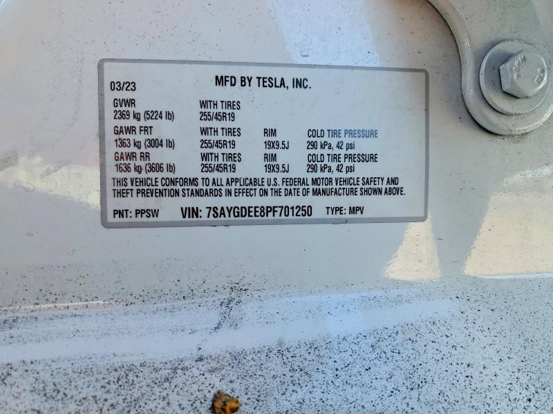 Продаж на аукціоні авто 2023 Tesla Model Y, vin: 7SAYGDEE8PF701250, номер лоту: 62892476