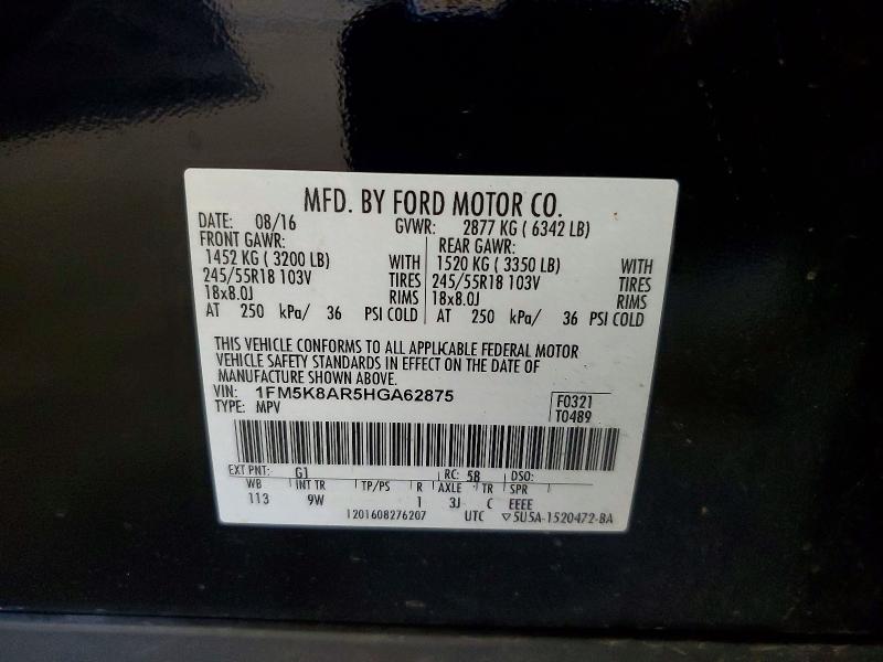 Продаж на аукціоні авто 2017 Ford Explorer, vin: 1FM5K8AR5HGA62875, номер лоту: 61567366