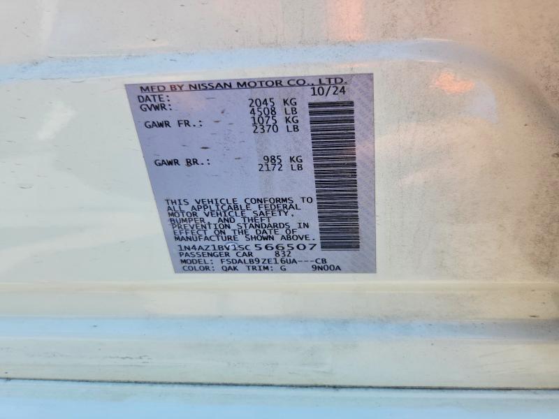 60803626 :رقم المزاد ، 1N4AZ1BV1SC566507 vin ، 2025 Nissan Leaf مزاد بيع