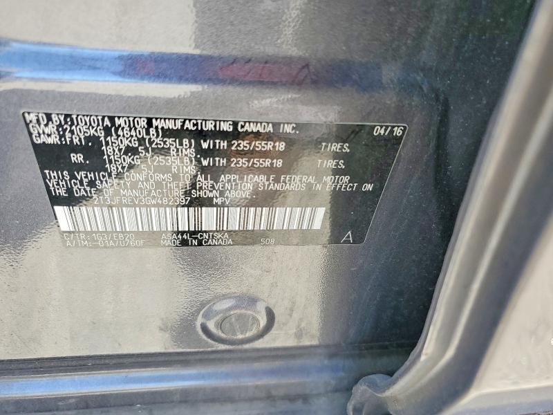Продажа на аукционе авто 2016 Toyota Rav4, vin: 2T3JFREV3GW482397, номер лота: 61531456