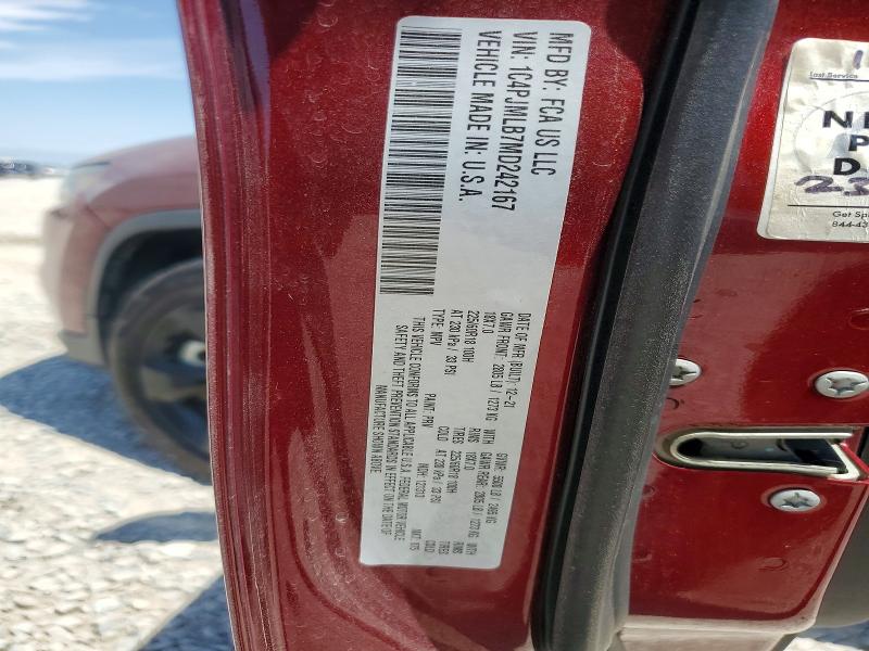 60701296 :رقم المزاد ، 1C4PJMLB7MD242167 vin ، 2021 Jeep Cherokee مزاد بيع