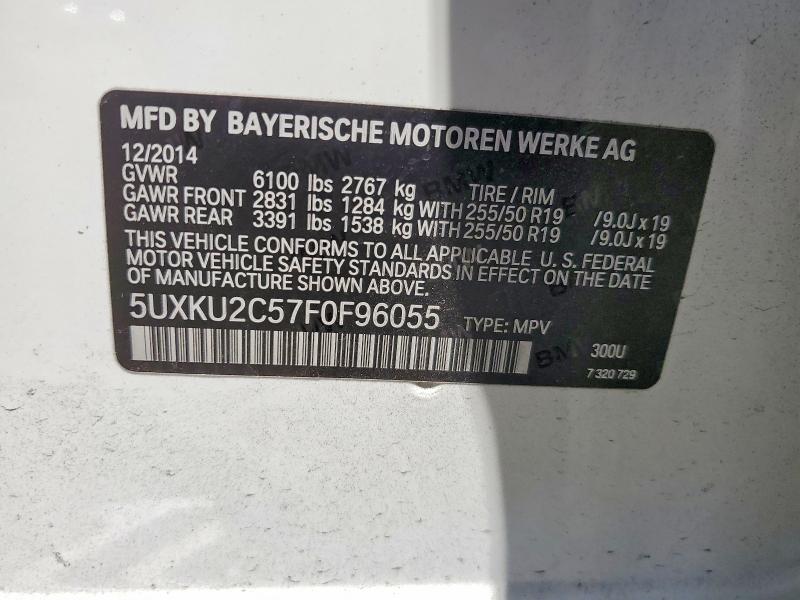 Aukcja sprzedaży 2015 Bmw X6, vin: 5UXKU2C57F0F96055, numer aukcji: 60482266