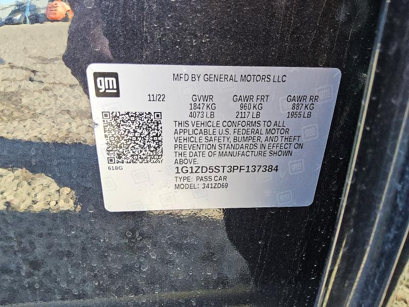 Продажа на аукционе авто 2023 Chevrolet Malibu, vin: 1G1ZD5ST3PF137384, номер лота: 59165736