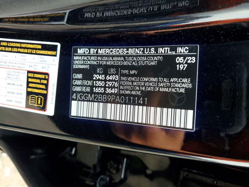 62595466 :رقم المزاد ، 4JGGM2BB9PA011141 vin ، 2023 Mercedes-benz Eqe Suv مزاد بيع