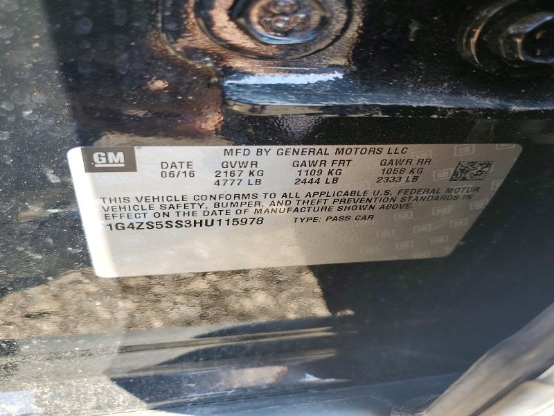 60410426 :رقم المزاد ، 1G4ZS5SS3HU115978 vin ، 2017 Buick Lacrosse مزاد بيع