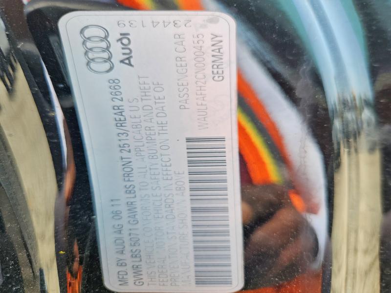 Aukcja sprzedaży 2012 Audi A5, vin: WAULFAFH2CN000455, numer aukcji: 85454355