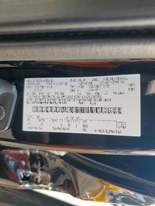 Aukcja sprzedaży 2019 Ford F150, vin: 1FTFW1E41KFD35147, numer aukcji: 62830406