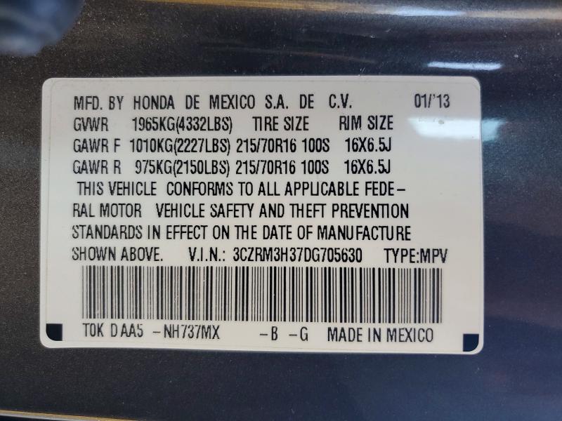 Aukcja sprzedaży 2013 Honda Cr-v, vin: 3CZRM3H37DG705630, numer aukcji: 62538296