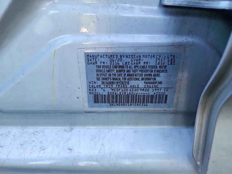 Продажа на аукционе авто 2022 Nissan Sentra, vin: 3N1AB8BV1NY282316, номер лота: 61943136