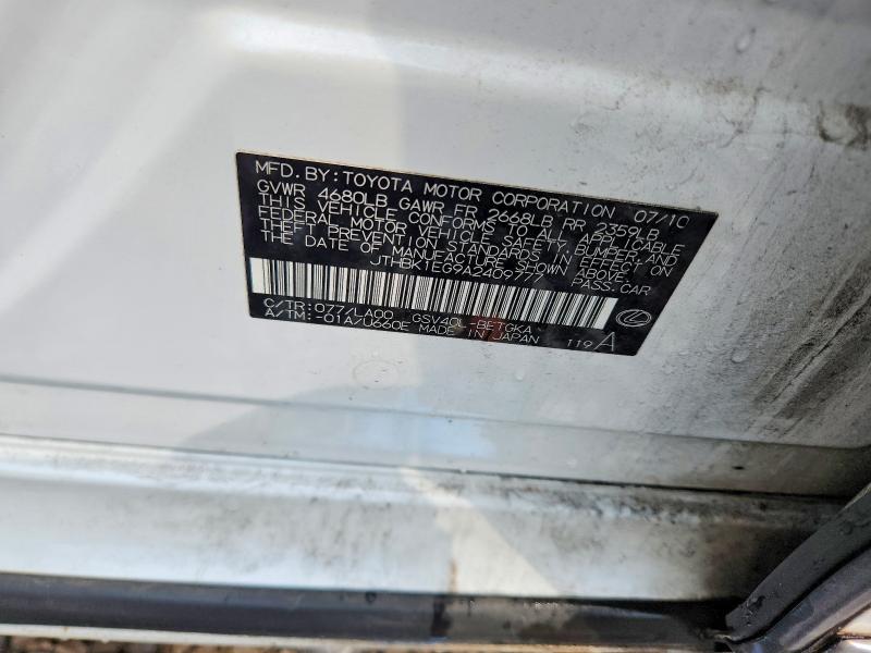 Aukcja sprzedaży 2010 Lexus Es, vin: JTHBK1EG9A2409777, numer aukcji: 62578896