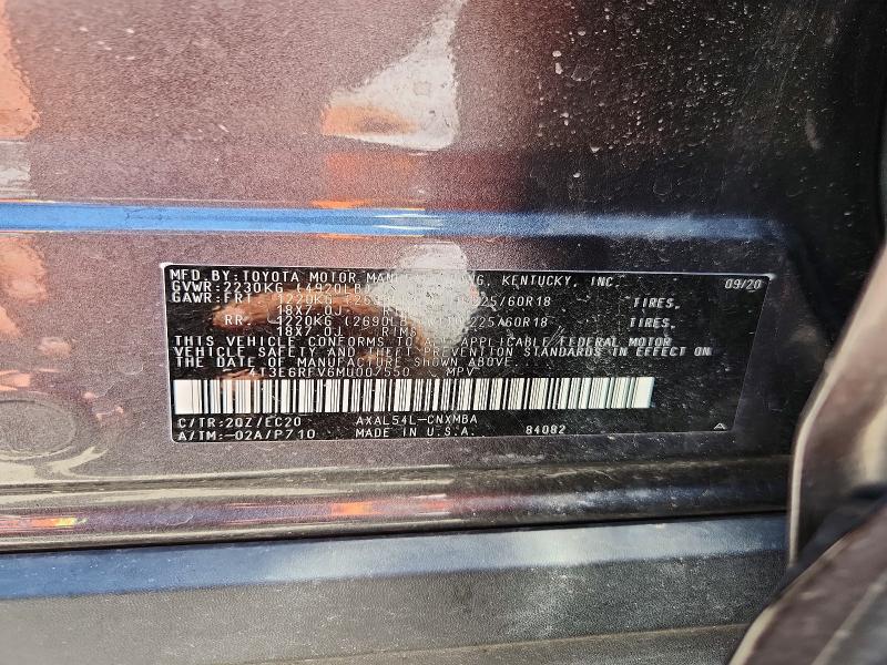 Aukcja sprzedaży 2021 Toyota Rav4, vin: 4T3E6RFV6MU007550, numer aukcji: 62346386