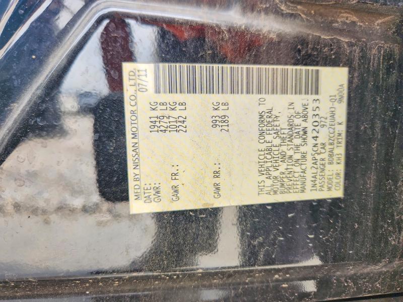 Продажа на аукционе авто 2012 Nissan Altima, vin: 1N4AL2AP5CN420353, номер лота: 59734926