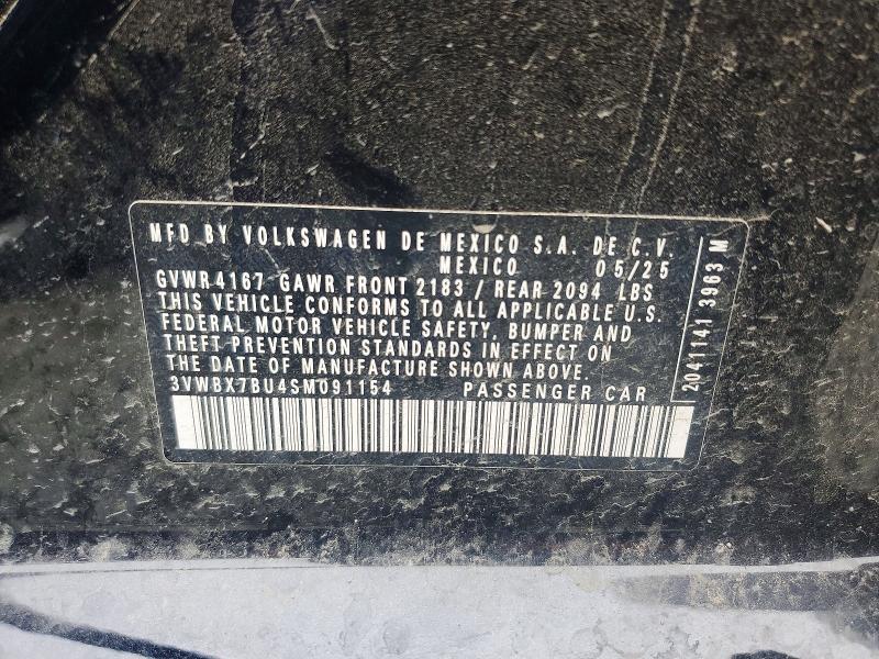 57568576 :رقم المزاد ، 3VWBX7BU4SM091154 vin ، 2025 Volkswagen Jetta مزاد بيع