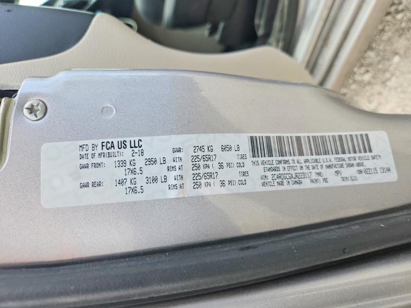 Продажа на аукционе авто 2018 Dodge Grand Caravan, vin: 2C4RDGCGXJR223117, номер лота: 59380796