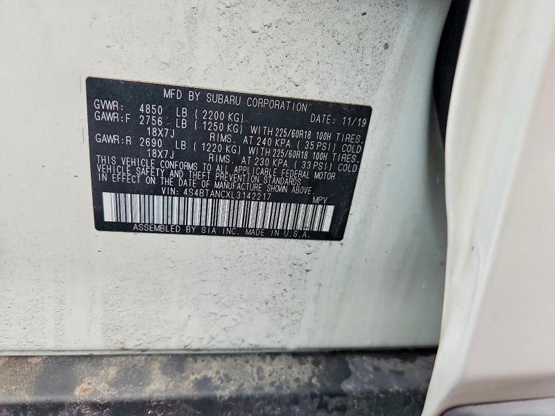 Продажа на аукционе авто 2020 Subaru Outback, vin: 4S4BTANCXL3142217, номер лота: 59992356