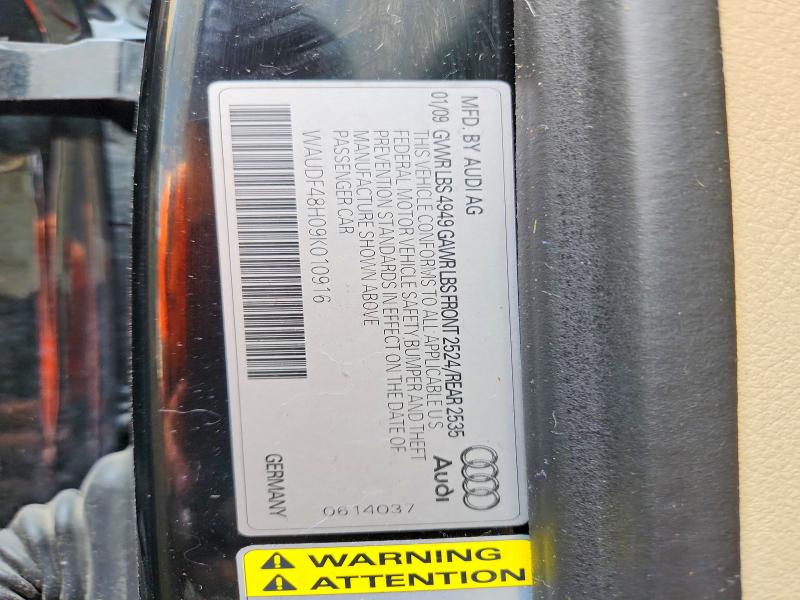 2009 Audi A4 მანქანა იყიდება აუქციონზე, vin: WAUDF48H09K010916, აუქციონის ნომერი: 60628756