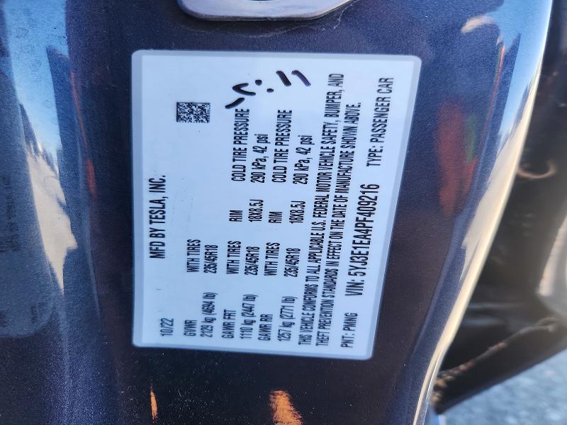 Aukcja sprzedaży 2023 Tesla Model 3, vin: 5YJ3E1EA4PF409216, numer aukcji: 60160636