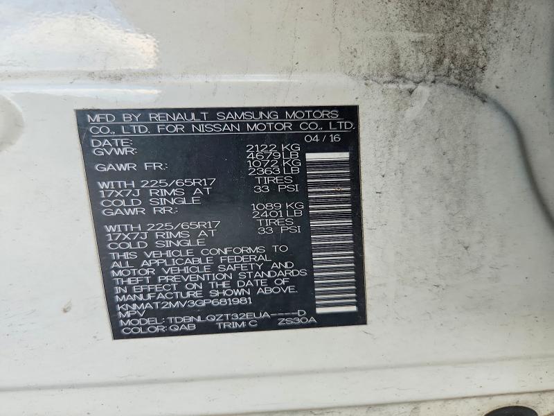 Продажа на аукционе авто 2016 Nissan Rogue, vin: KNMAT2MV3GP681981, номер лота: 62816646