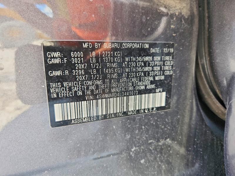 Aukcja sprzedaży 2020 Subaru Ascent, vin: 4S4WMARD4L3441073, numer aukcji: 59873436