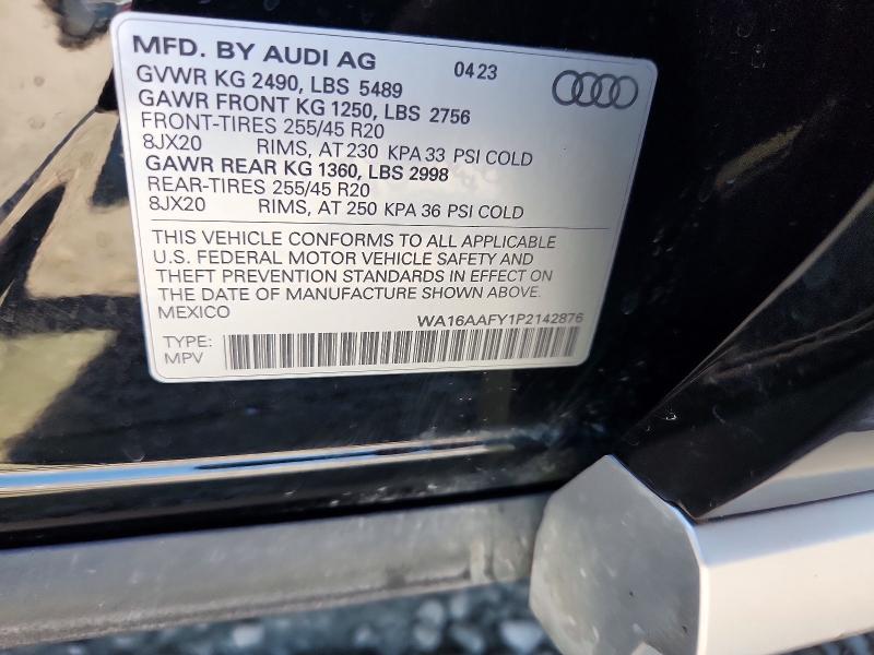 63214856 :رقم المزاد ، WA16AAFY1P2142876 vin ، 2023 Audi Q5 مزاد بيع