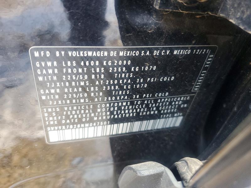 Продажа на аукционе авто 2022 Volkswagen Taos, vin: 3VVYX7B28NM047501, номер лота: 60815146