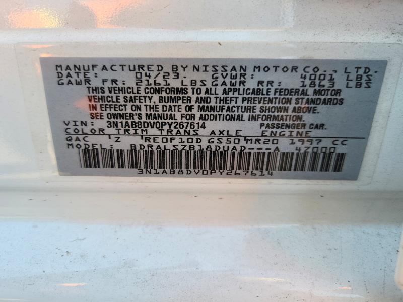 2023 Nissan Sentra მანქანა იყიდება აუქციონზე, vin: 3N1AB8DV0PY267614, აუქციონის ნომერი: 61513426
