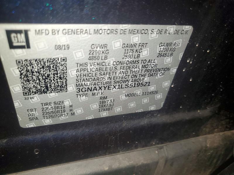 Продажа на аукционе авто 2020 Chevrolet Equinox, vin: 3GNAXYEX1LS519521, номер лота: 60601656
