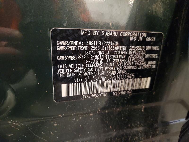 Продаж на аукціоні авто 2024 Subaru Forester, vin: JF2SKAMC2RH407945, номер лоту: 60007246