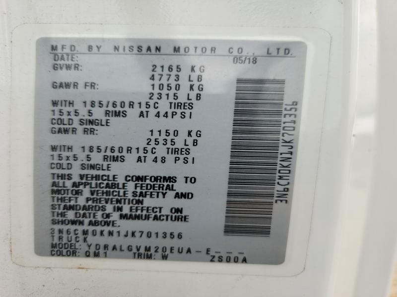 59237276 :رقم المزاد ، 3N6CM0KN1JK701356 vin ، 2018 Nissan Nv200 مزاد بيع