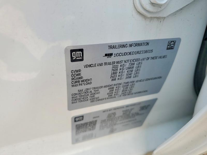 Aukcja sprzedaży 2024 Chevrolet Silverado, vin: 1GCUDDED1RZ336015, numer aukcji: 61105056