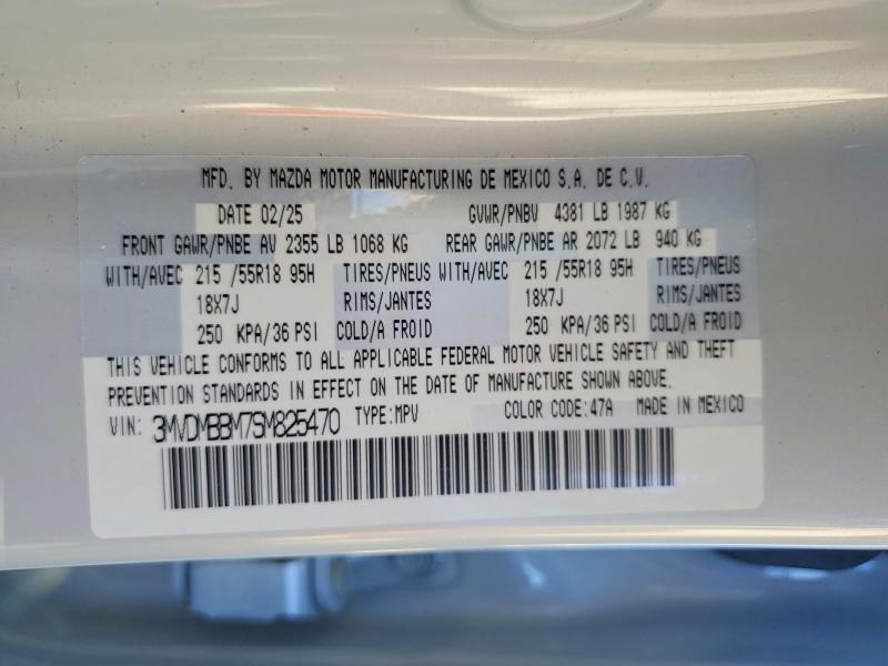 Aukcja sprzedaży 2025 Mazda Cx-30, vin: 3MVDMBBM7SM825470, numer aukcji: 60462156