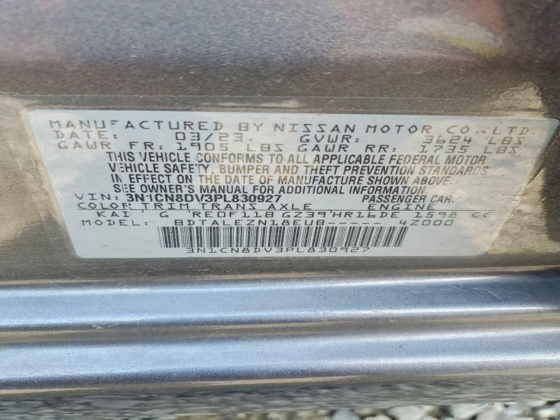 Продажа на аукционе авто 2023 Nissan Versa, vin: 3N1CN8DV3PL830927, номер лота: 59995736